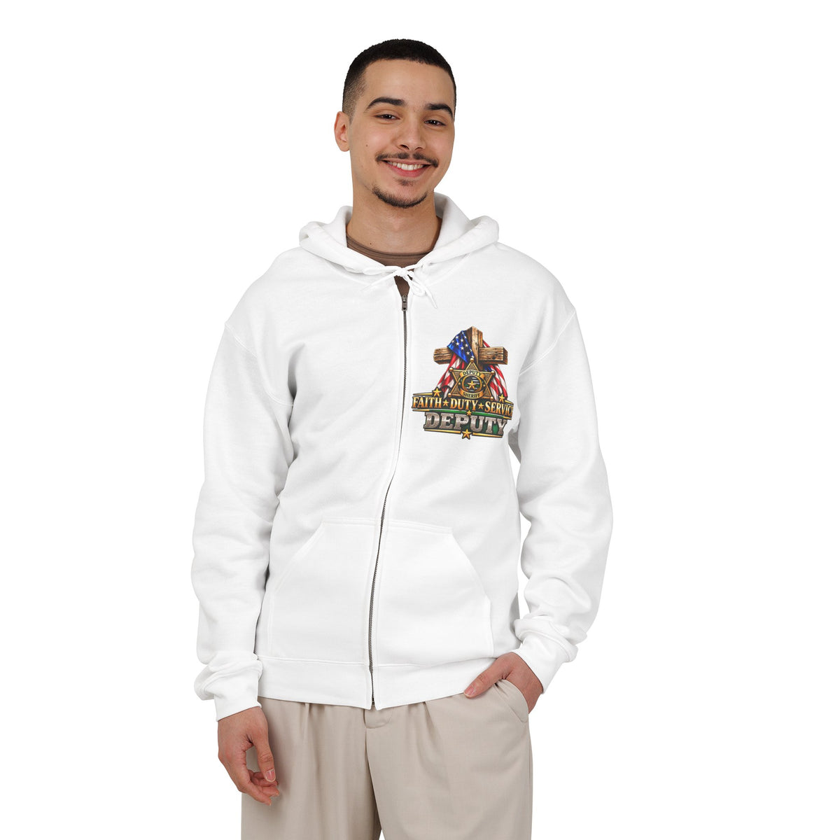 Deputy Sheriff Stand for the Flag, Kneel for the Cross - Hoodie
