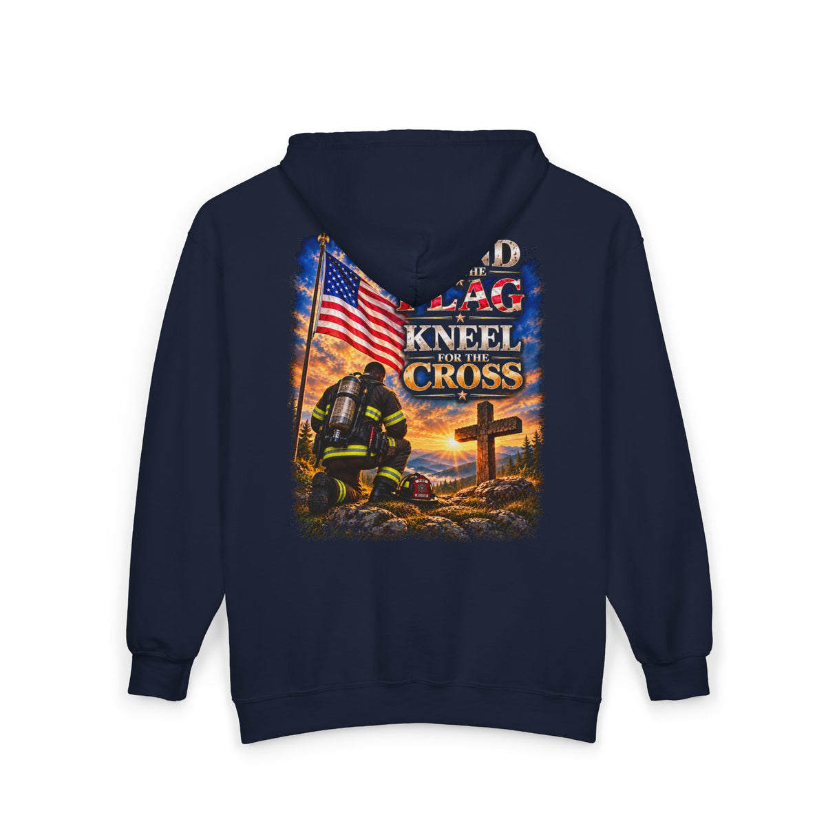 Firefighter 2 Stand for the Flag, Kneel for the Cross - Hoodie