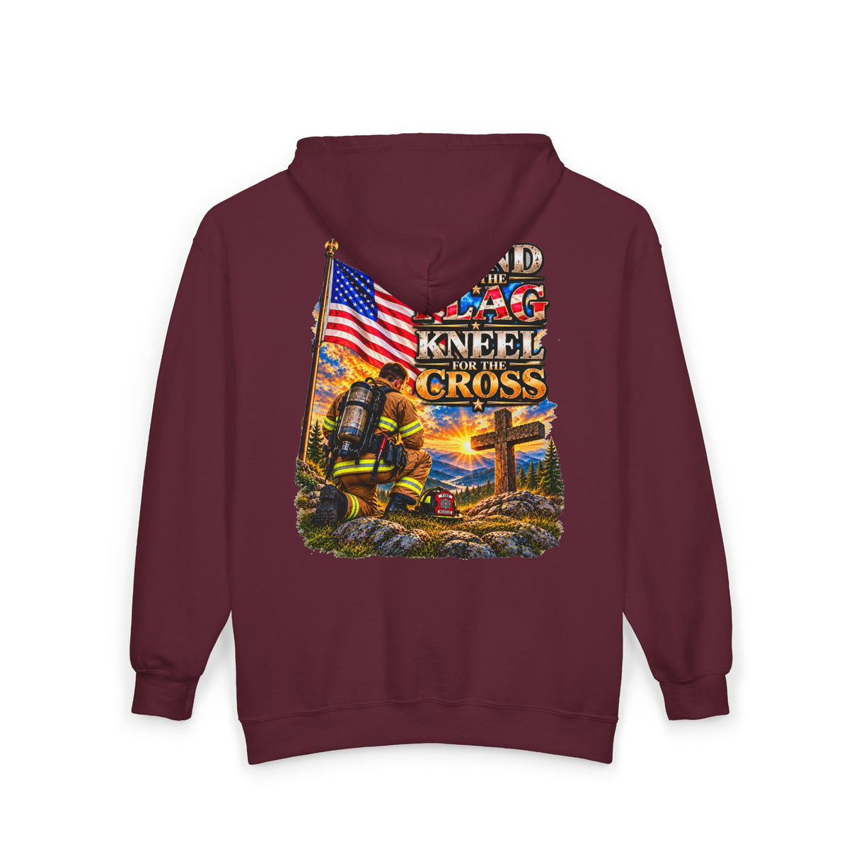 Firefighter Stand for the Flag, Kneel for the Cross - Hoodie