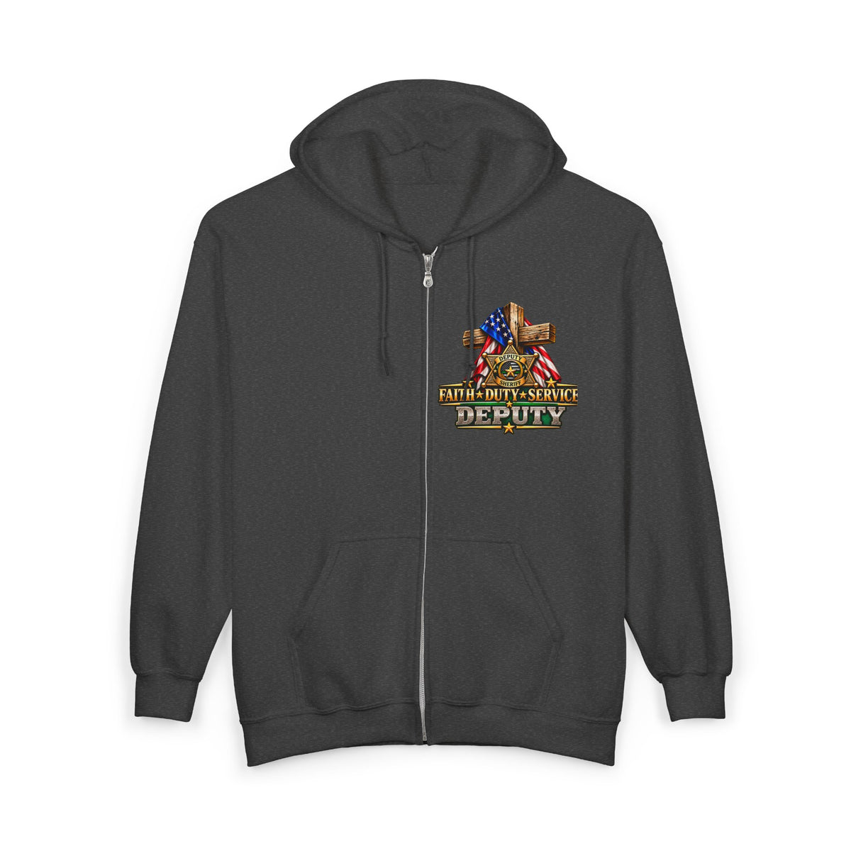 Deputy Sheriff Stand for the Flag, Kneel for the Cross - Hoodie