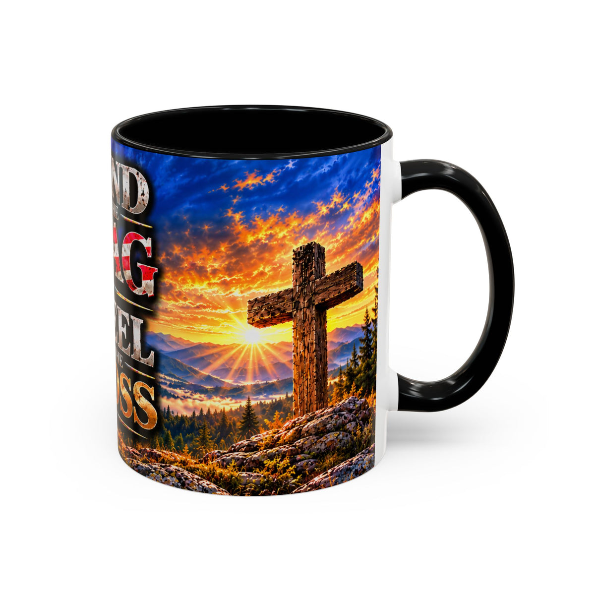 Coffee Mug - "Stand for the Flag, Kneel for the Cross" Police Officer Tribute 11oz or 15oz Mug_WF