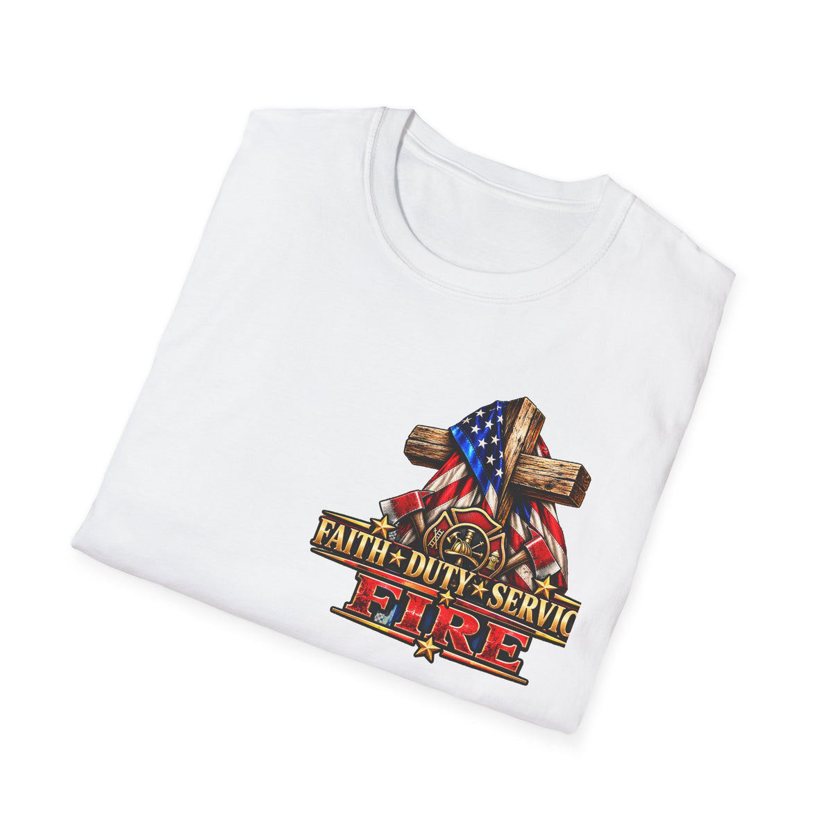 Firefighter Stand for the Flag, Kneel for the Cross