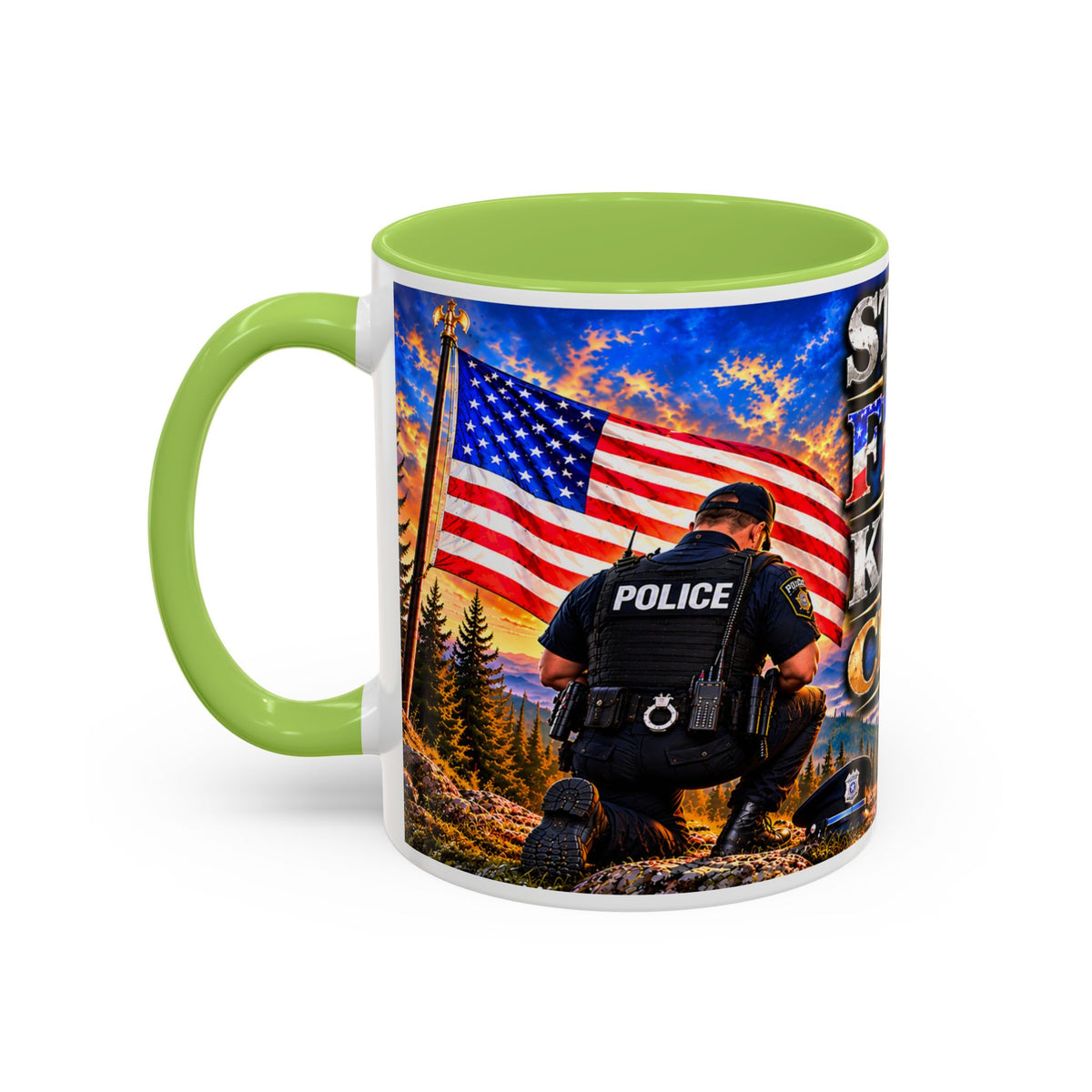 Stand for the Flag, Kneel for the Cross Coffee Mug