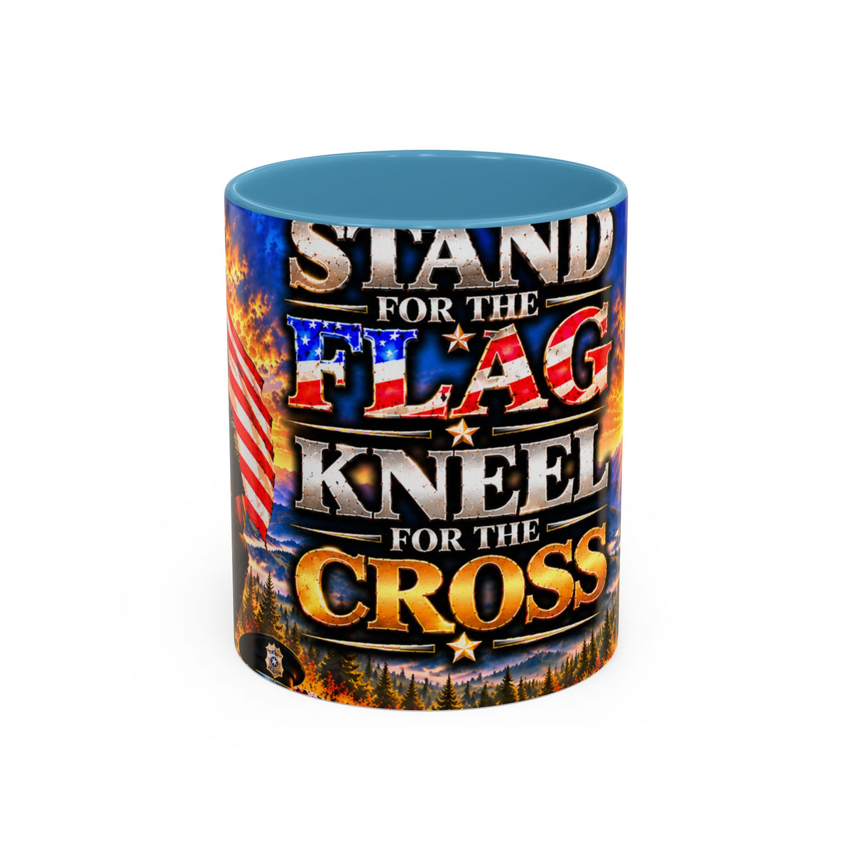 Coffee Mug - "Stand for the Flag, Kneel for the Cross" Police Officer Tribute 11oz or 15oz Mug