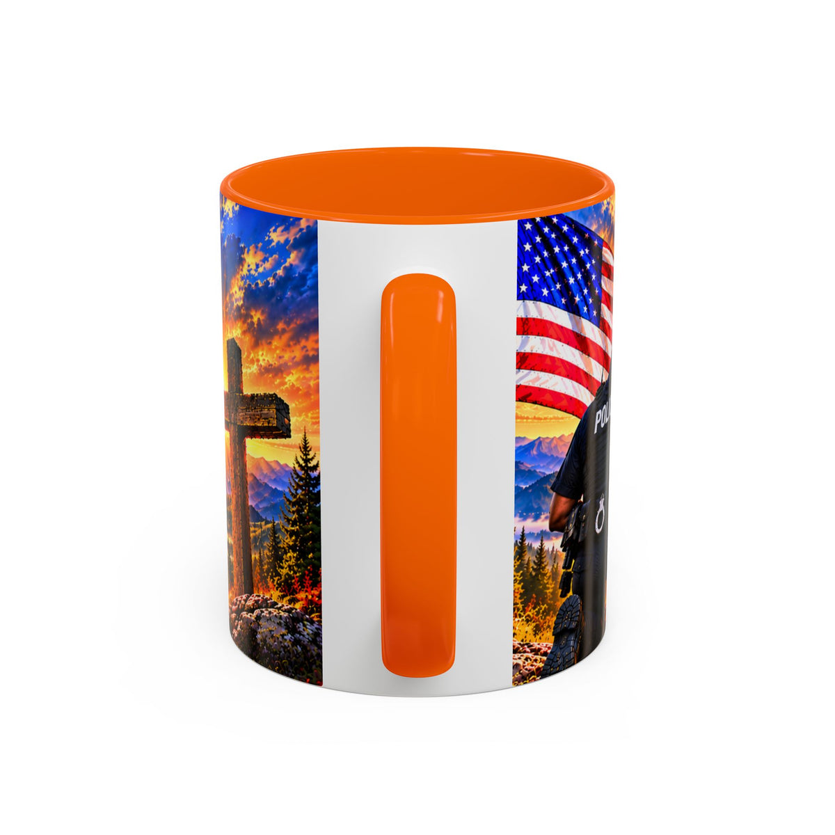 Coffee Mug - "Stand for the Flag, Kneel for the Cross" Police Officer Tribute 11oz or 15oz Mug