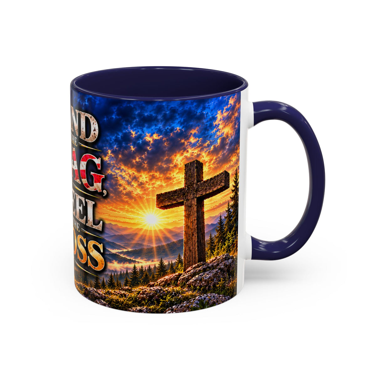 Firefighter Coffee Mug - "Stand for the Flag, Kneel for the Cross" Patriotic  Accent Mug