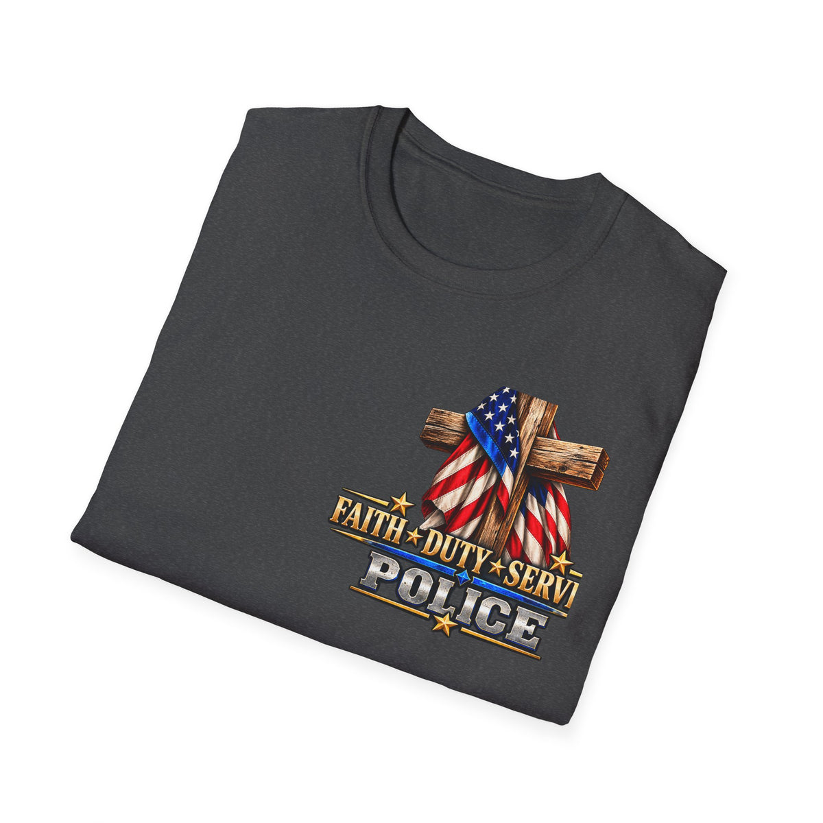 Stand for the Flag, Kneel for the Cross Police T-Shirt