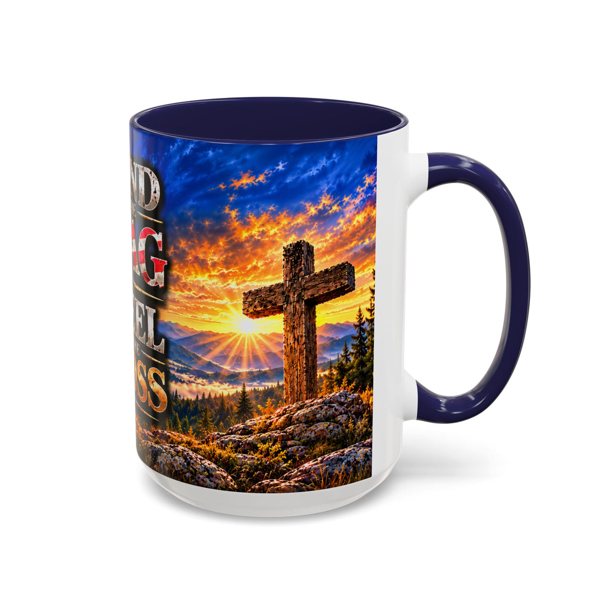 Coffee Mug - "Stand for the Flag, Kneel for the Cross" Police Officer Tribute 11oz or 15oz Mug_WF