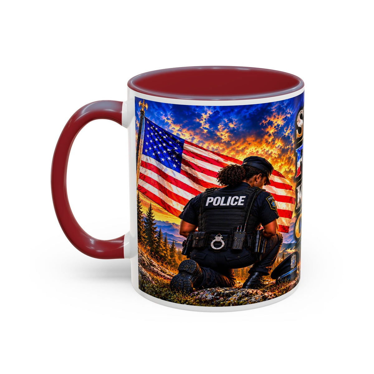 Stand for the Flag, Kneel for the Cross Coffee Mug_BF