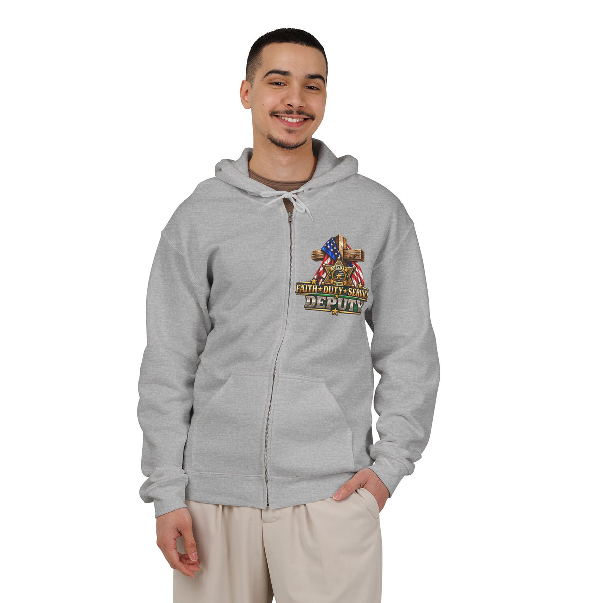 Deputy Sheriff Stand for the Flag, Kneel for the Cross - Hoodie