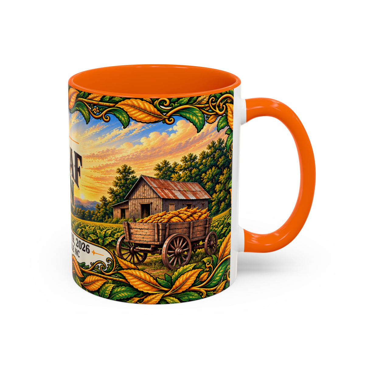 Bright Leaf Hoedown Coffee Mug Wrap — Caswell County Event Souvenir (Sept 19, 2026)