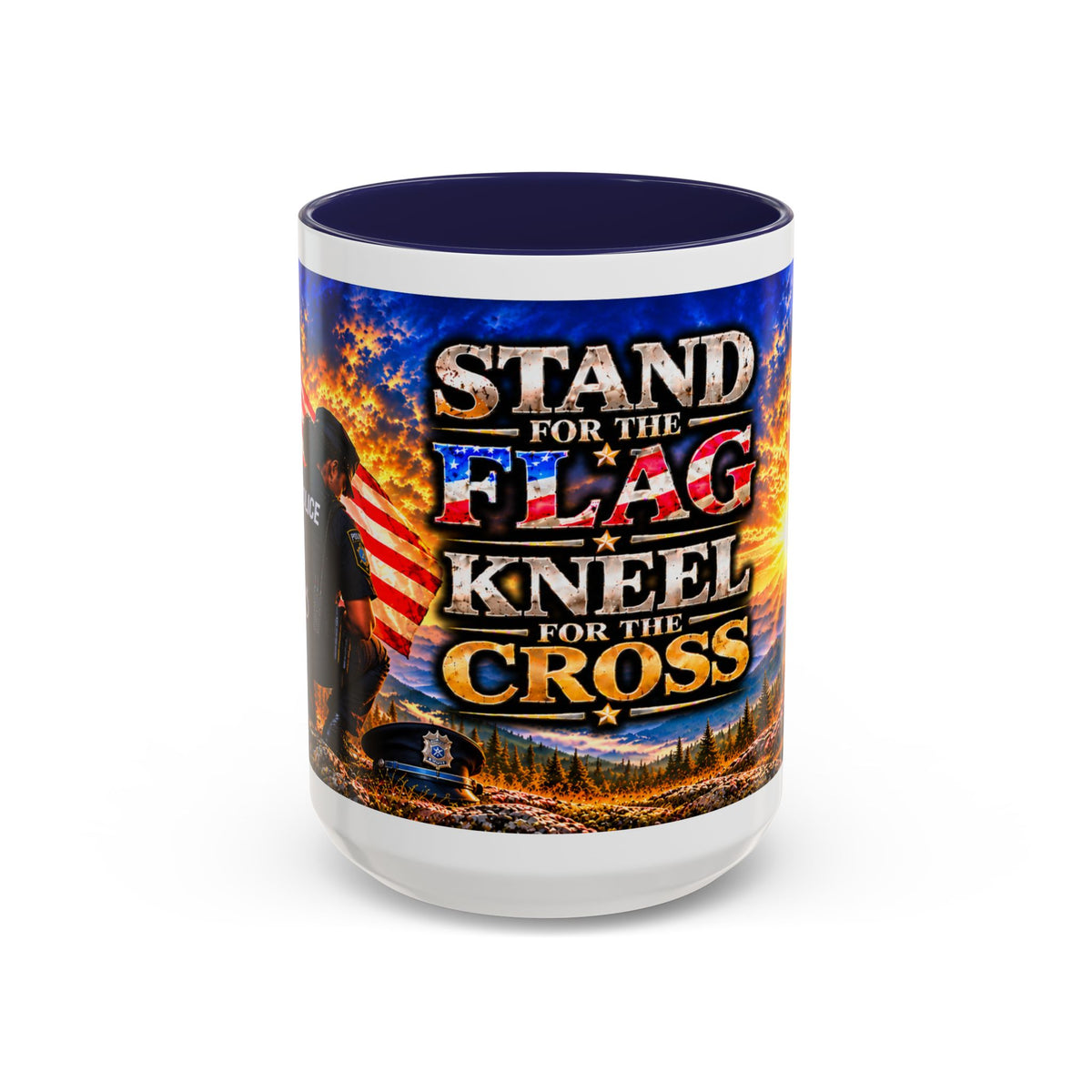Stand for the Flag, Kneel for the Cross Coffee Mug_BF