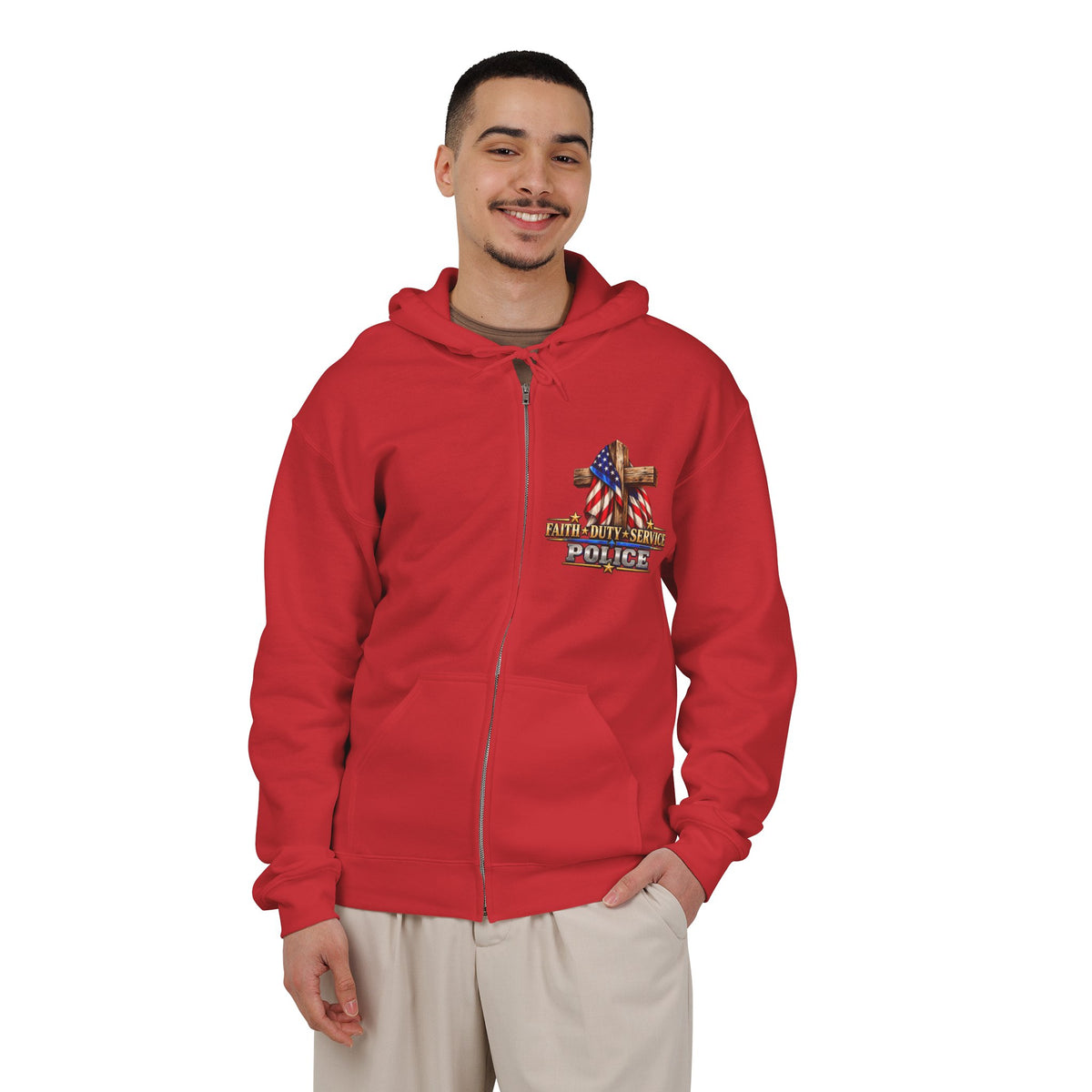 Police Officer Stand for the Flag, Kneel for the Cross - Hoodie