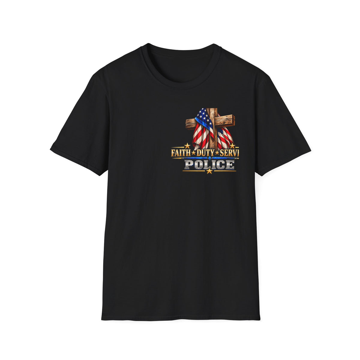 Stand for the Flag, Kneel for the Cross Police T-Shirt