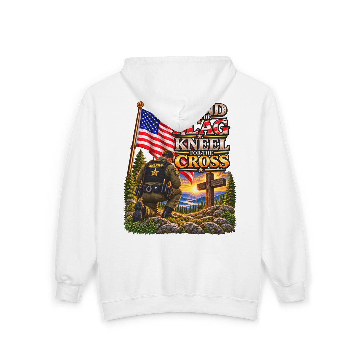 Deputy Sheriff Stand for the Flag, Kneel for the Cross - Hoodie