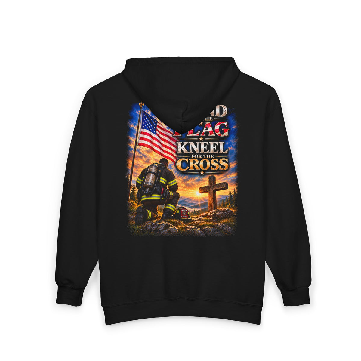 Firefighter 2 Stand for the Flag, Kneel for the Cross - Hoodie