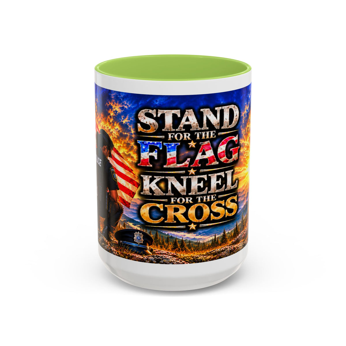 Stand for the Flag, Kneel for the Cross Coffee Mug_BF