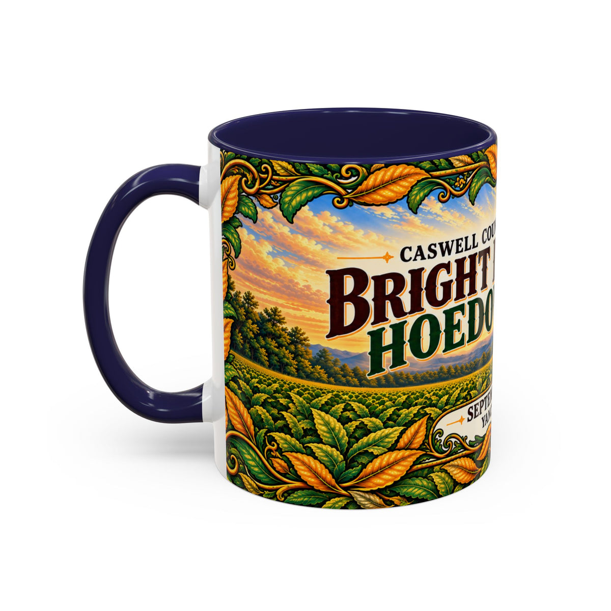 Bright Leaf Hoedown Coffee Mug Wrap — Caswell County Event Souvenir (Sept 19, 2026)