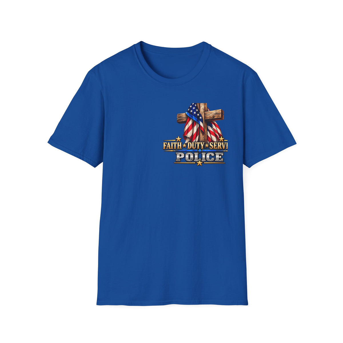 Stand for the Flag, Kneel for the Cross Police T-Shirt