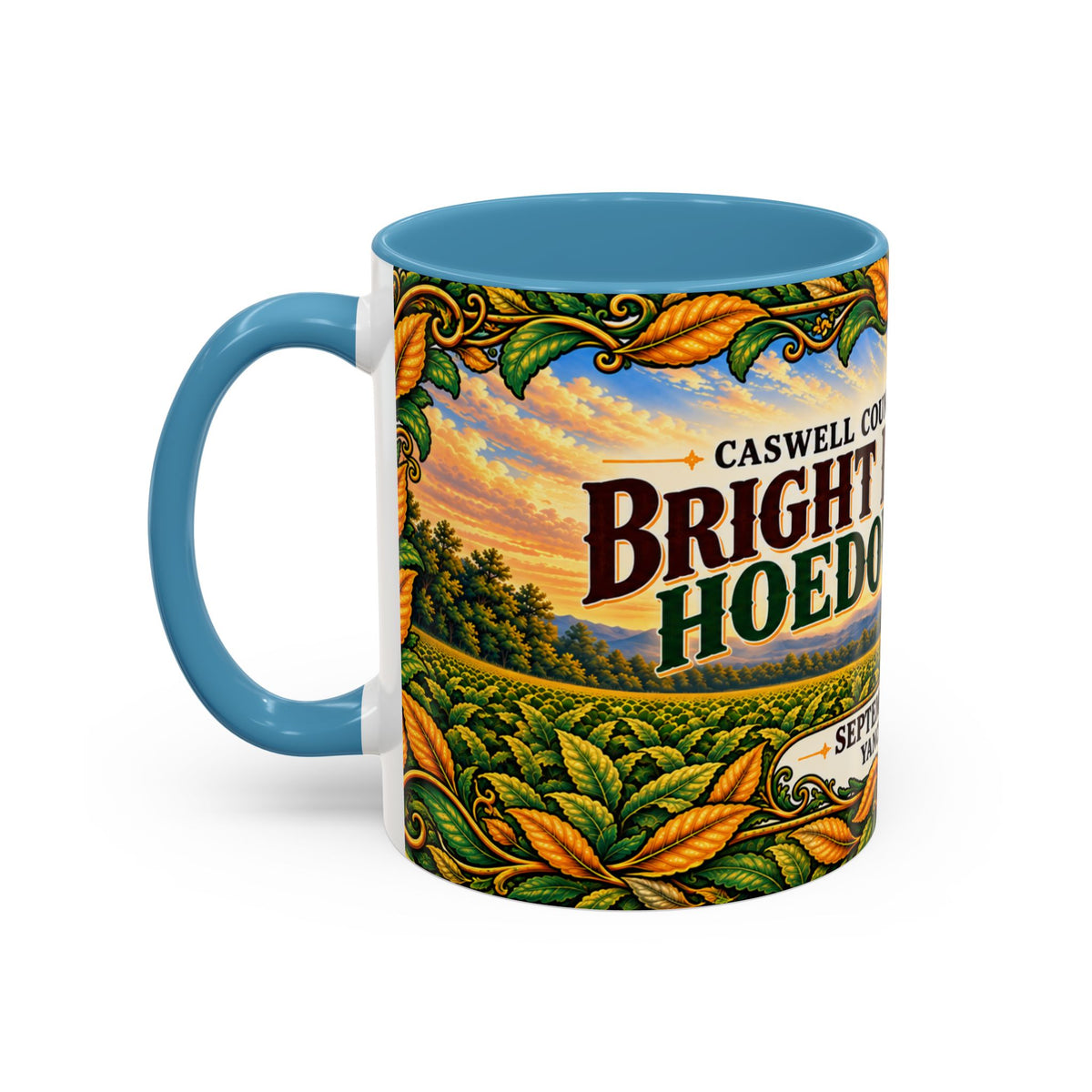 Bright Leaf Hoedown Coffee Mug Wrap — Caswell County Event Souvenir (Sept 19, 2026)