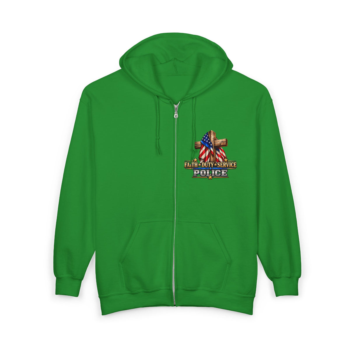 Police Officer Stand for the Flag, Kneel for the Cross - Hoodie