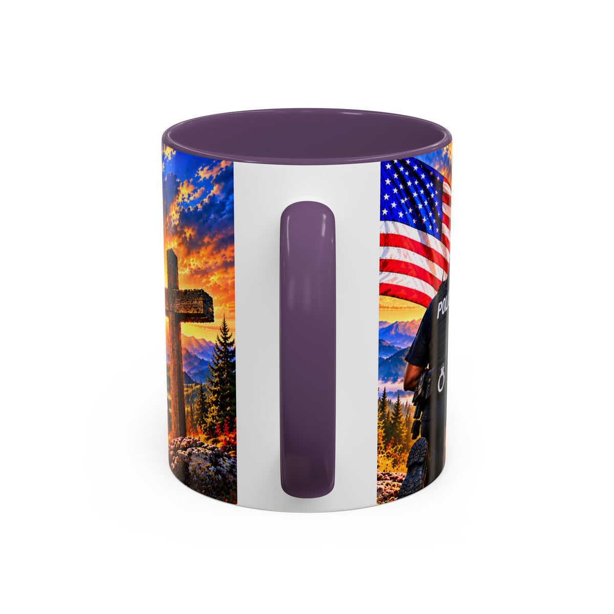 Coffee Mug - "Stand for the Flag, Kneel for the Cross" Police Officer Tribute 11oz or 15oz Mug