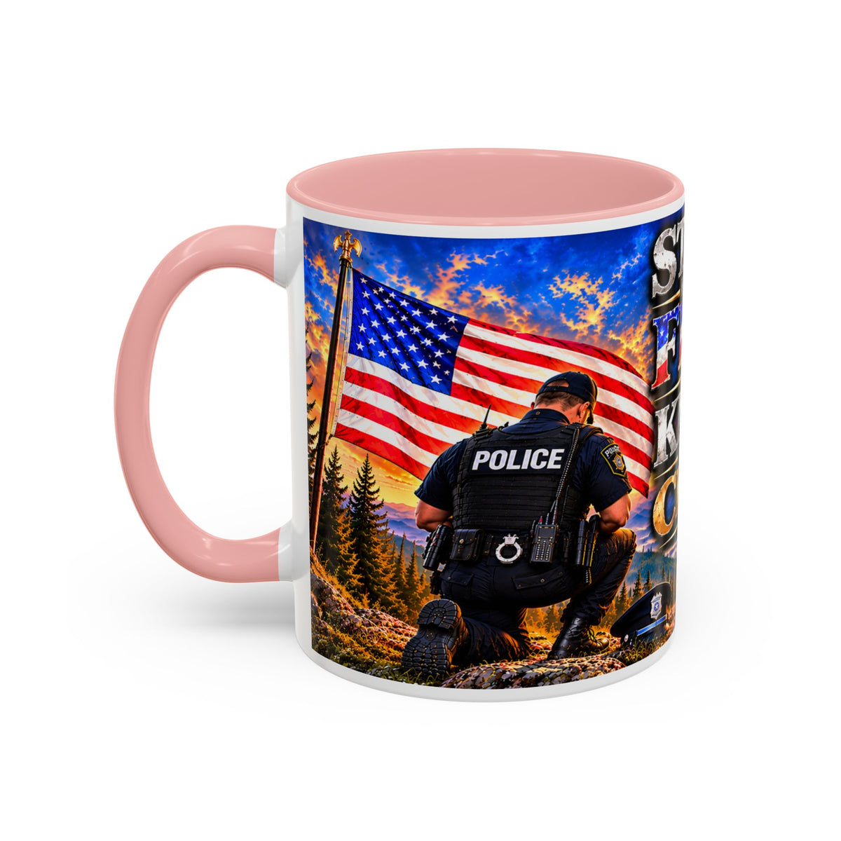 Stand for the Flag, Kneel for the Cross Coffee Mug