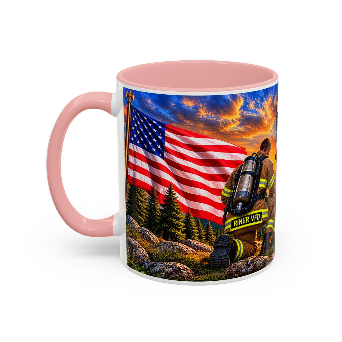 Riner_Firefighter_Stand for the Flag, Kneel for the Cross Coffee Mug_WM