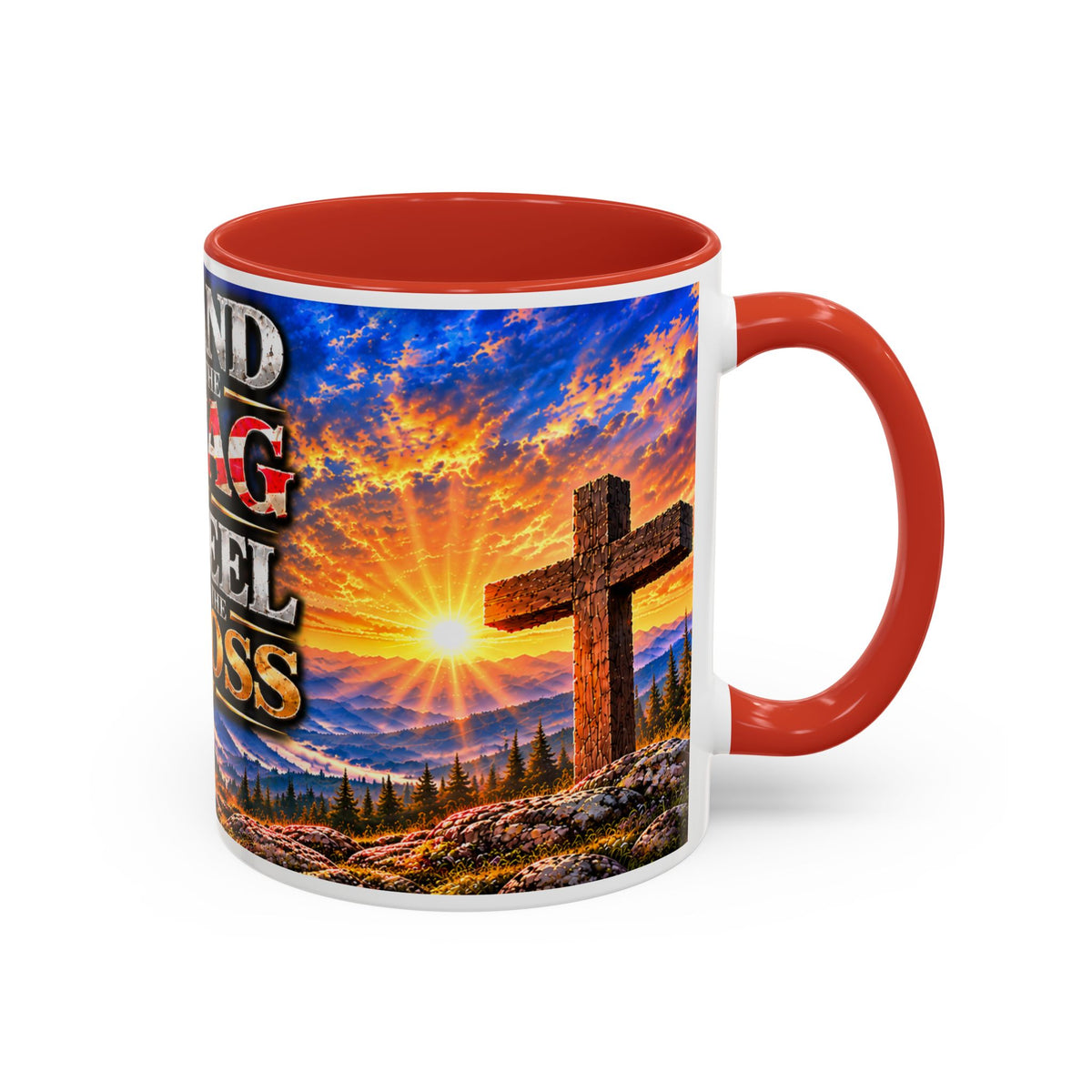 Stand for the Flag, Kneel for the Cross Coffee Mug