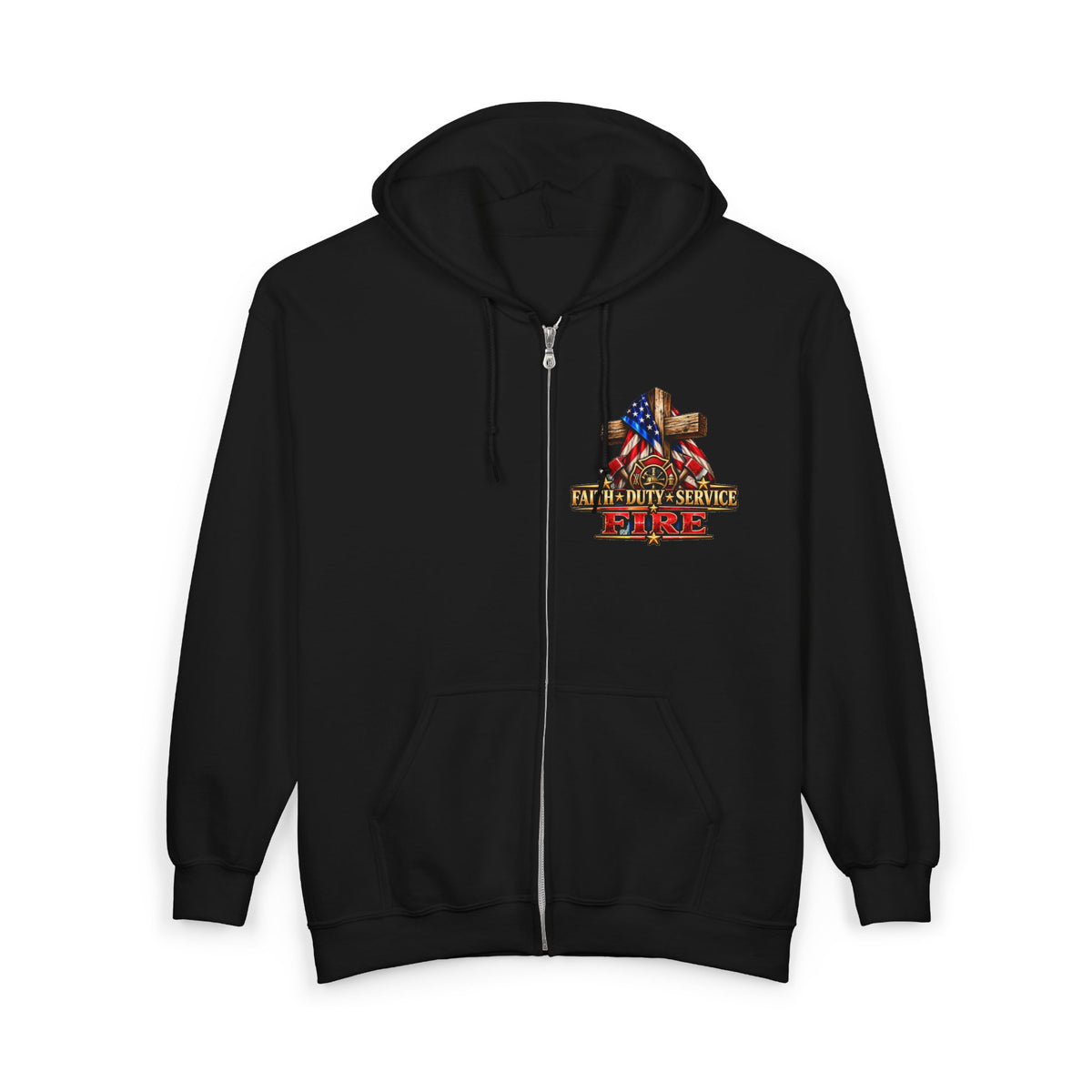 Firefighter Stand for the Flag, Kneel for the Cross - Hoodie