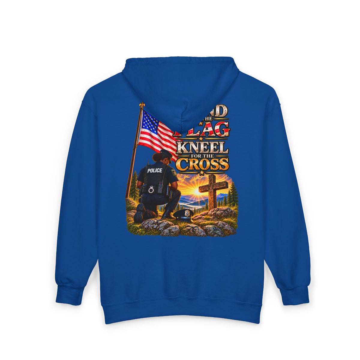 Police Officer 4 Stand for the Flag, Kneel for the Cross - Hoodie