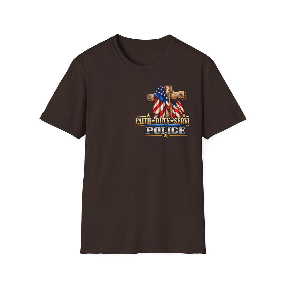 Stand for the Flag, Kneel for the Cross Police T-Shirt