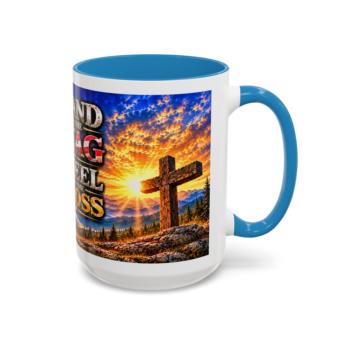 Stand for the Flag, Kneel for the Cross Coffee Mug_BF