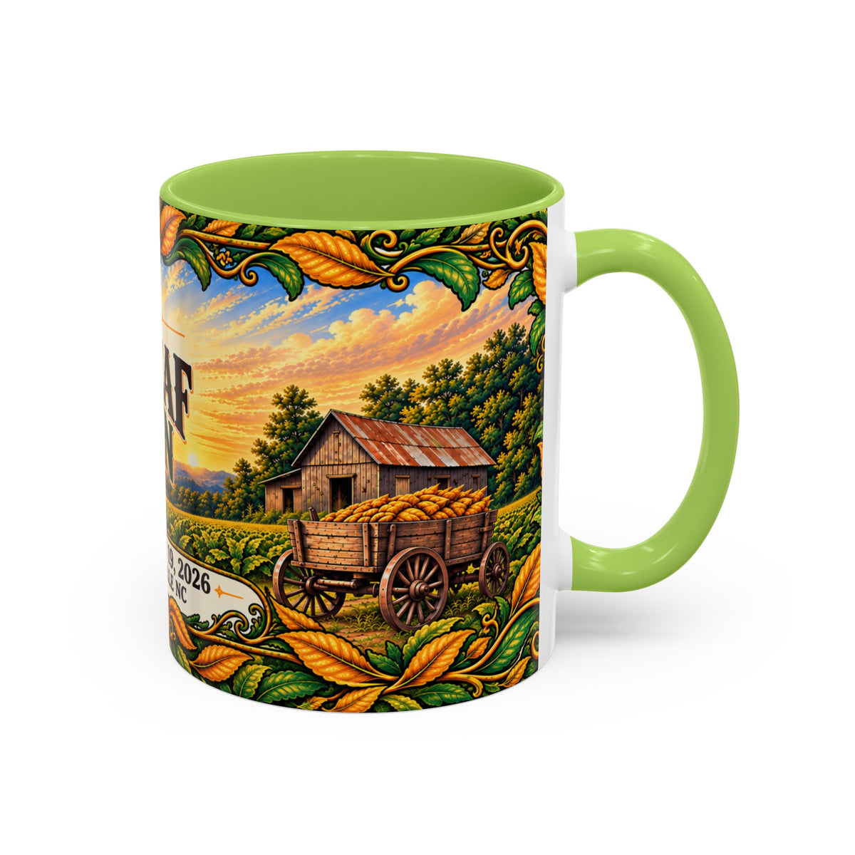 Bright Leaf Hoedown Coffee Mug Wrap — Caswell County Event Souvenir (Sept 19, 2026)
