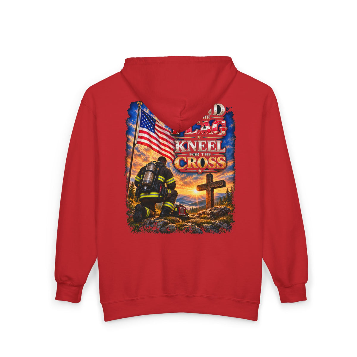 Firefighter 2 Stand for the Flag, Kneel for the Cross - Hoodie