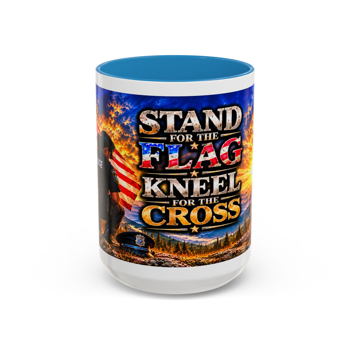 Stand for the Flag, Kneel for the Cross Coffee Mug_BF