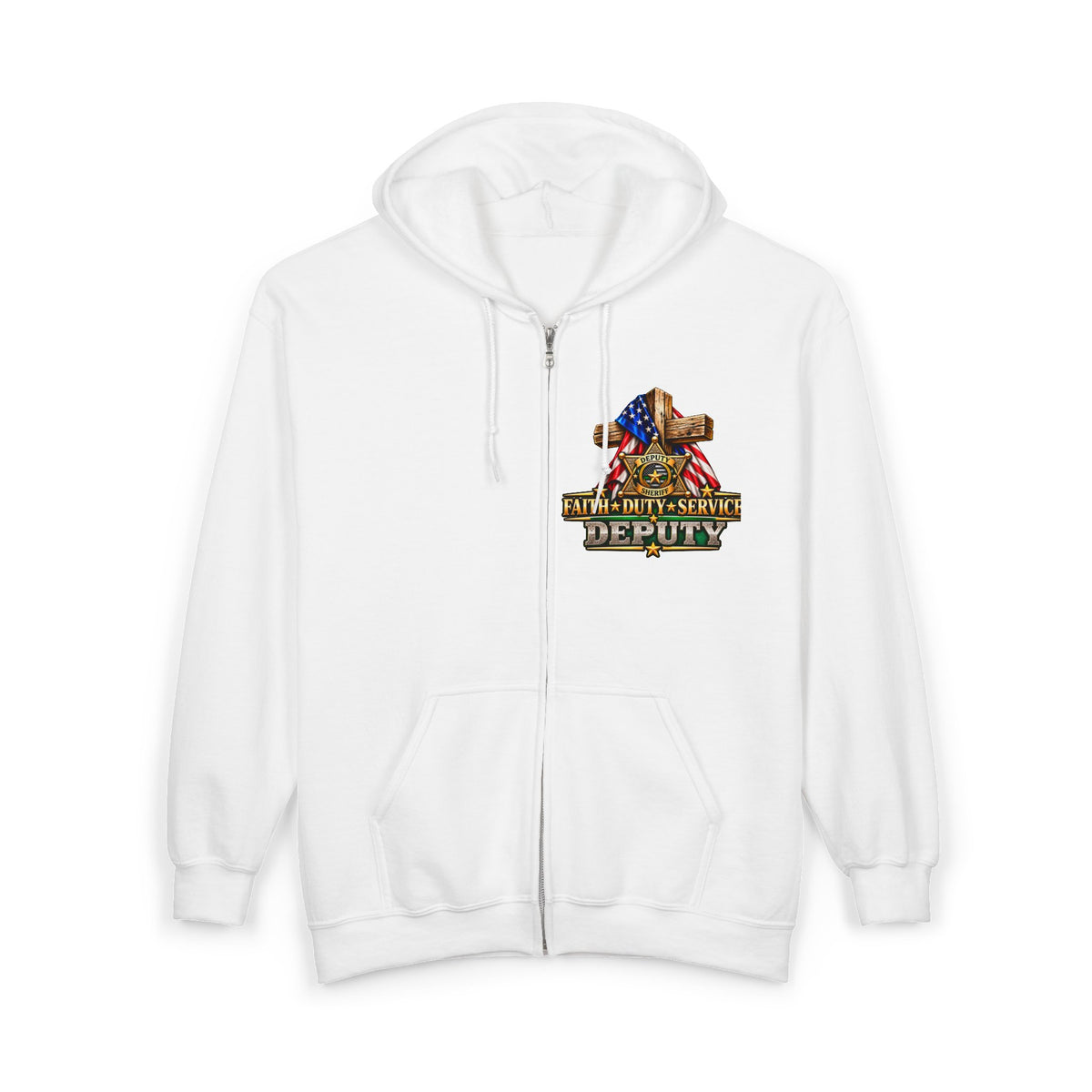 Deputy Sheriff Stand for the Flag, Kneel for the Cross - Hoodie