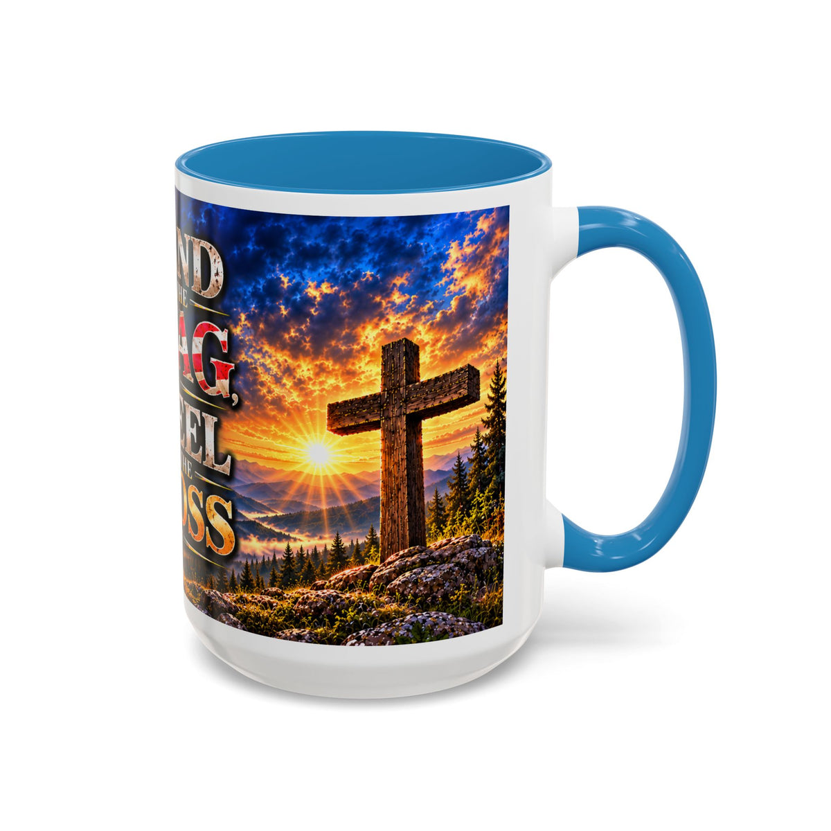 Firefighter Coffee Mug - "Stand for the Flag, Kneel for the Cross" Patriotic  Accent Mug