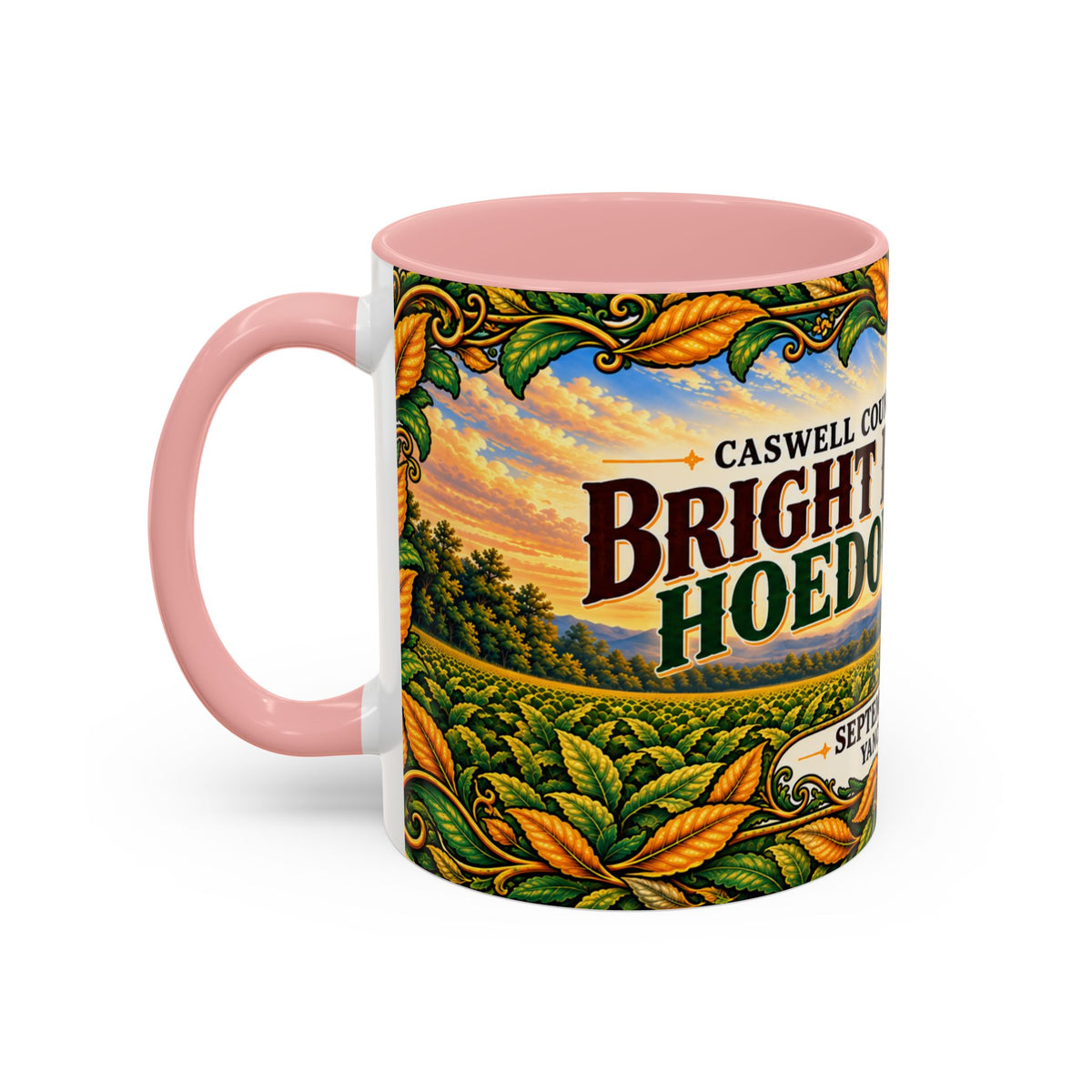 Bright Leaf Hoedown Coffee Mug Wrap — Caswell County Event Souvenir (Sept 19, 2026)