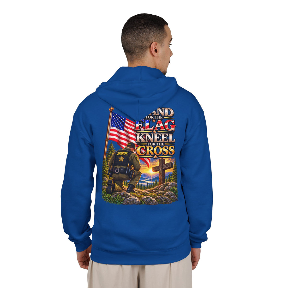 Deputy Sheriff Stand for the Flag, Kneel for the Cross - Hoodie