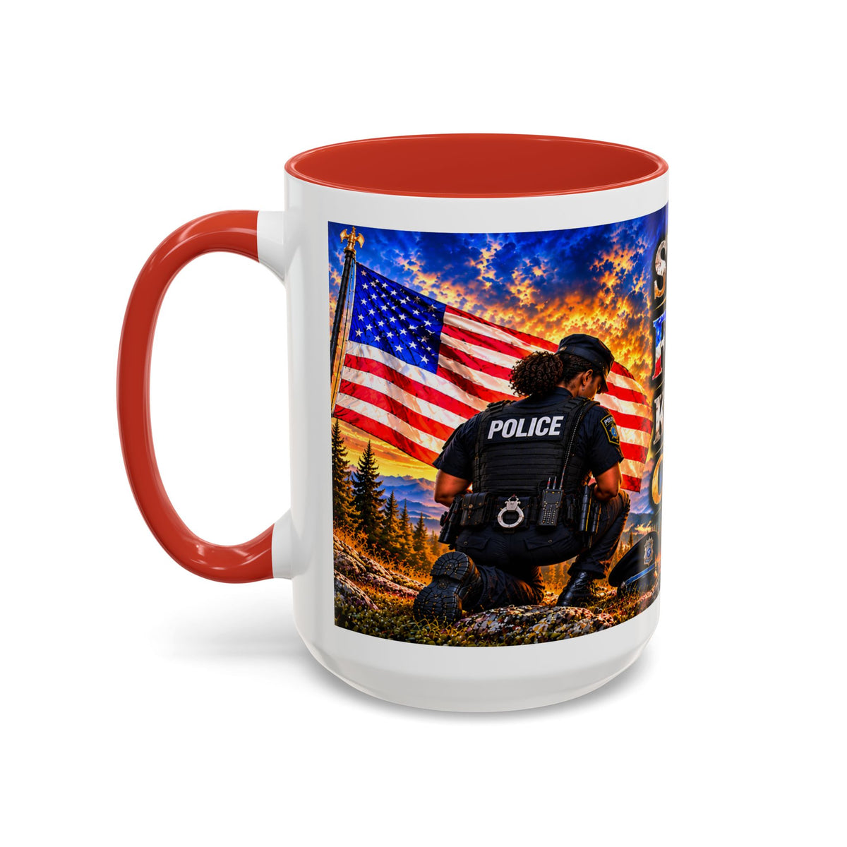 Stand for the Flag, Kneel for the Cross Coffee Mug_BF