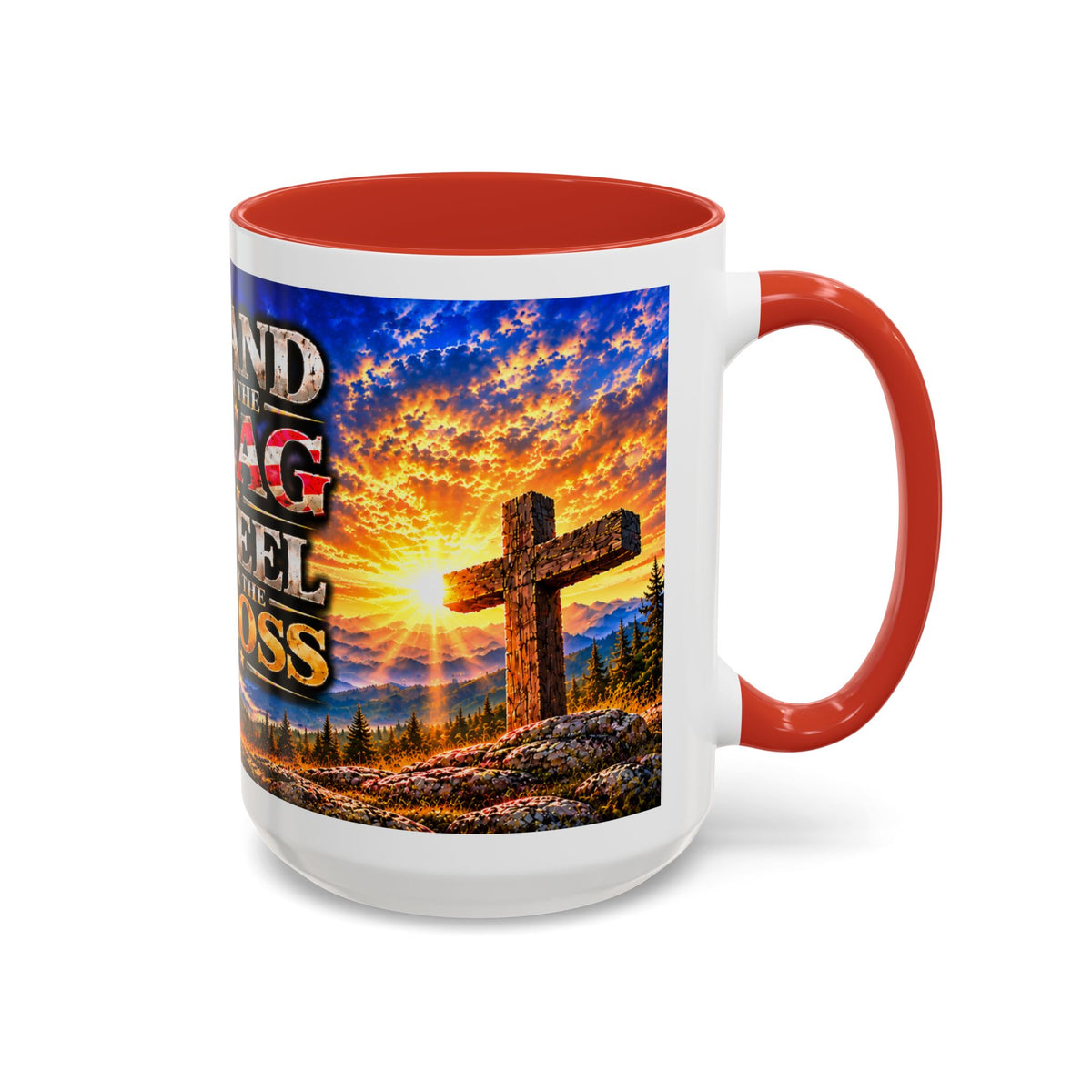 Stand for the Flag, Kneel for the Cross Coffee Mug_BF