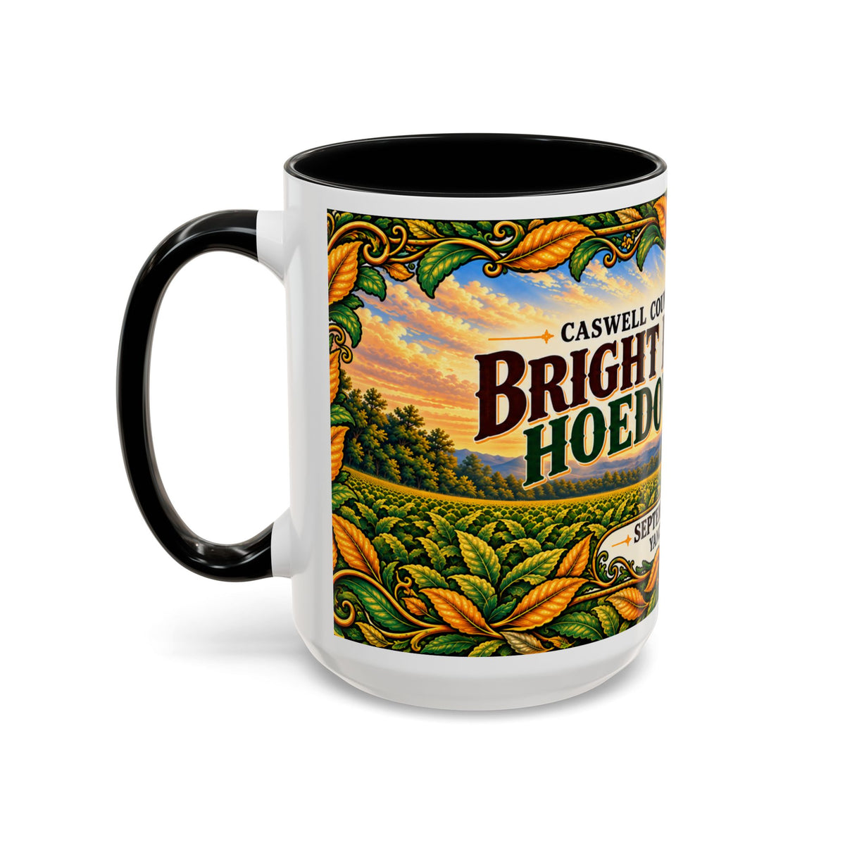 Bright Leaf Hoedown Coffee Mug Wrap — Caswell County Event Souvenir (Sept 19, 2026)