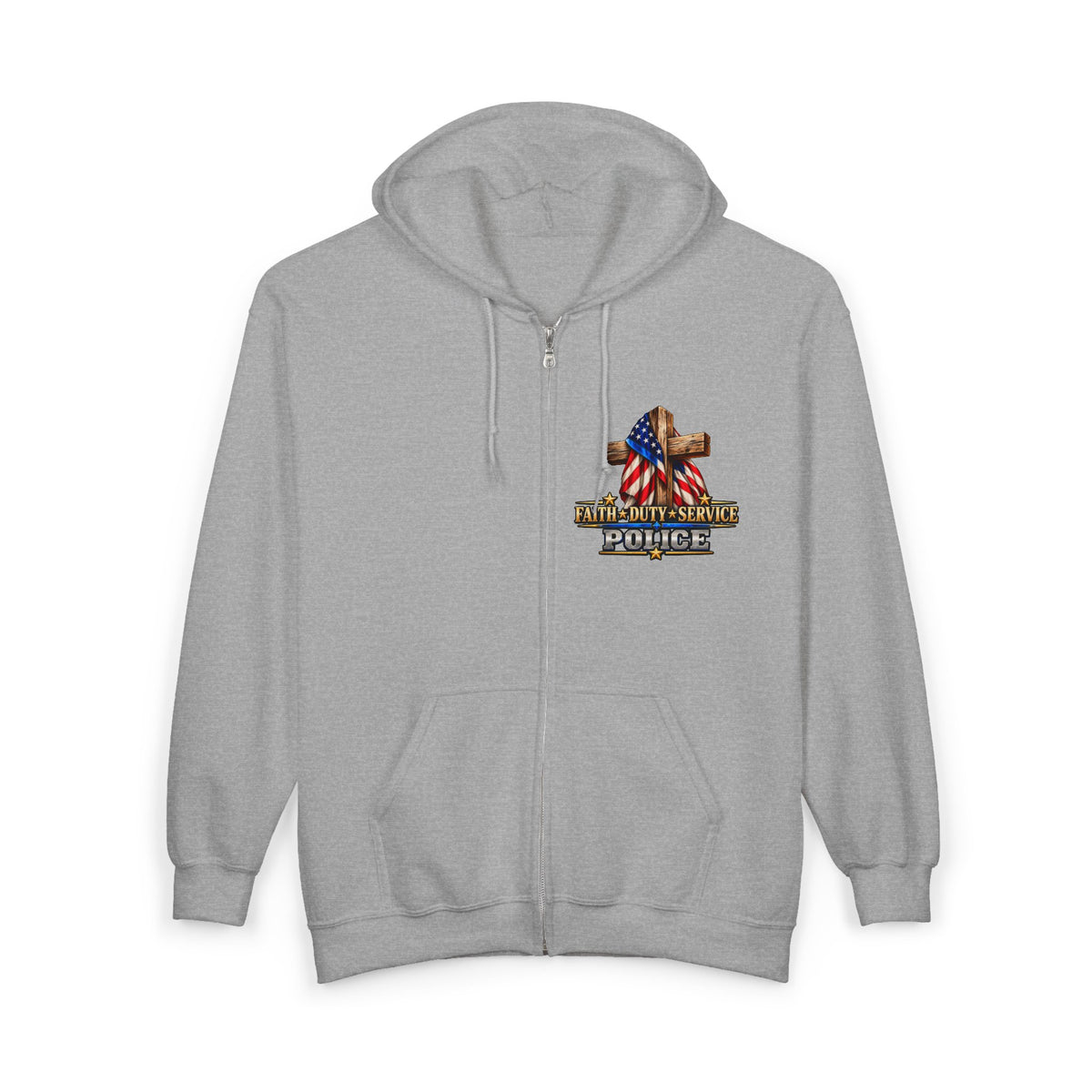 Police Officer Stand for the Flag, Kneel for the Cross - Hoodie