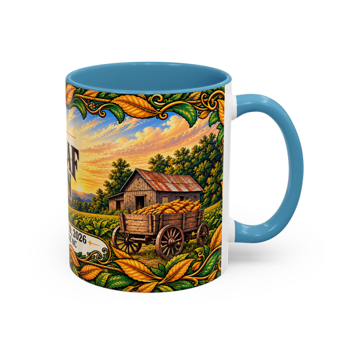Bright Leaf Hoedown Coffee Mug Wrap — Caswell County Event Souvenir (Sept 19, 2026)