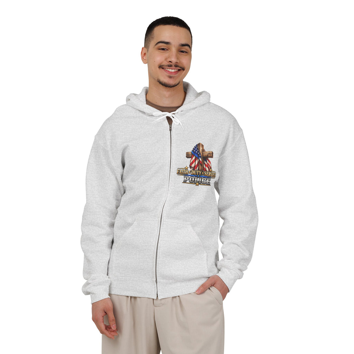 Police Officer 2 Stand for the Flag, Kneel for the Cross - Hoodie