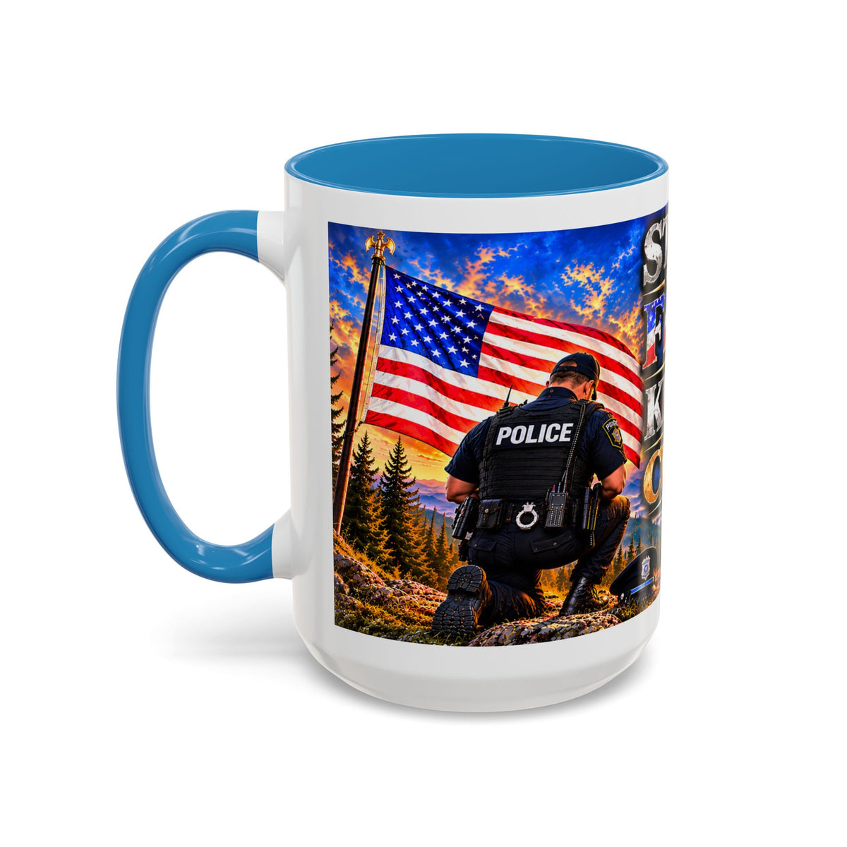 Stand for the Flag, Kneel for the Cross Coffee Mug