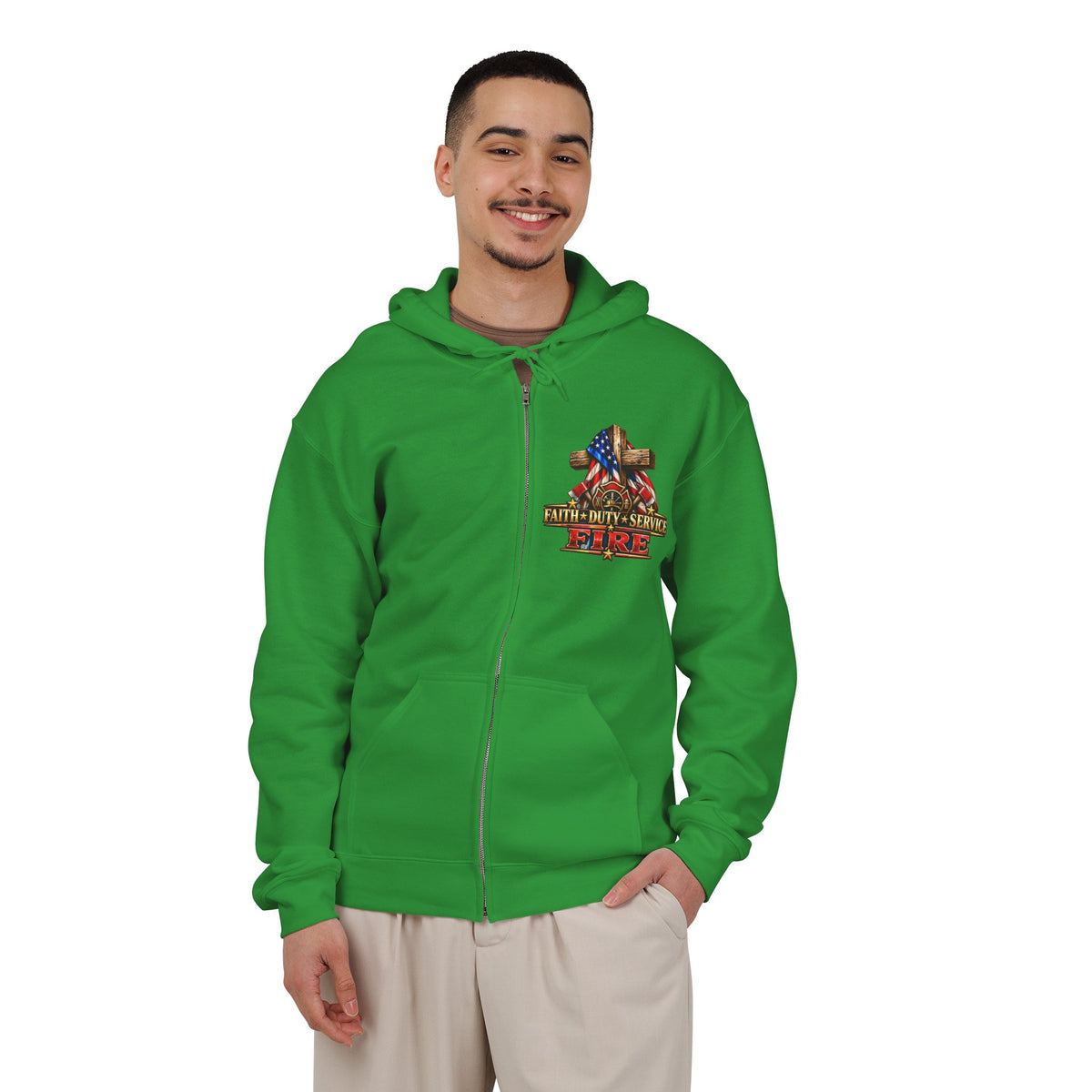 Firefighter Stand for the Flag, Kneel for the Cross - Hoodie