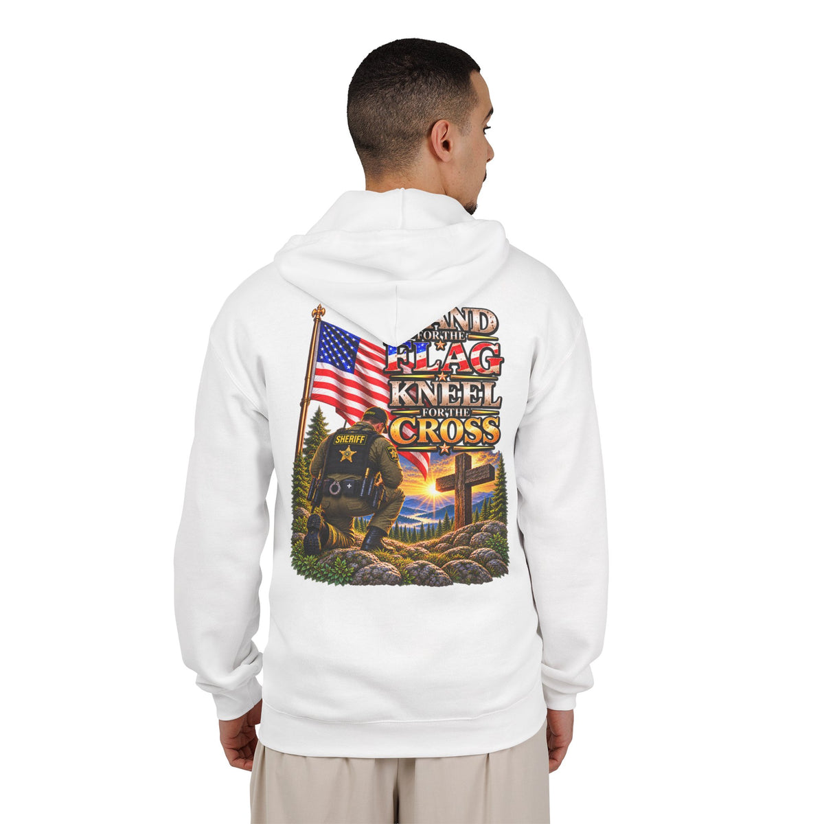 Deputy Sheriff Stand for the Flag, Kneel for the Cross - Hoodie