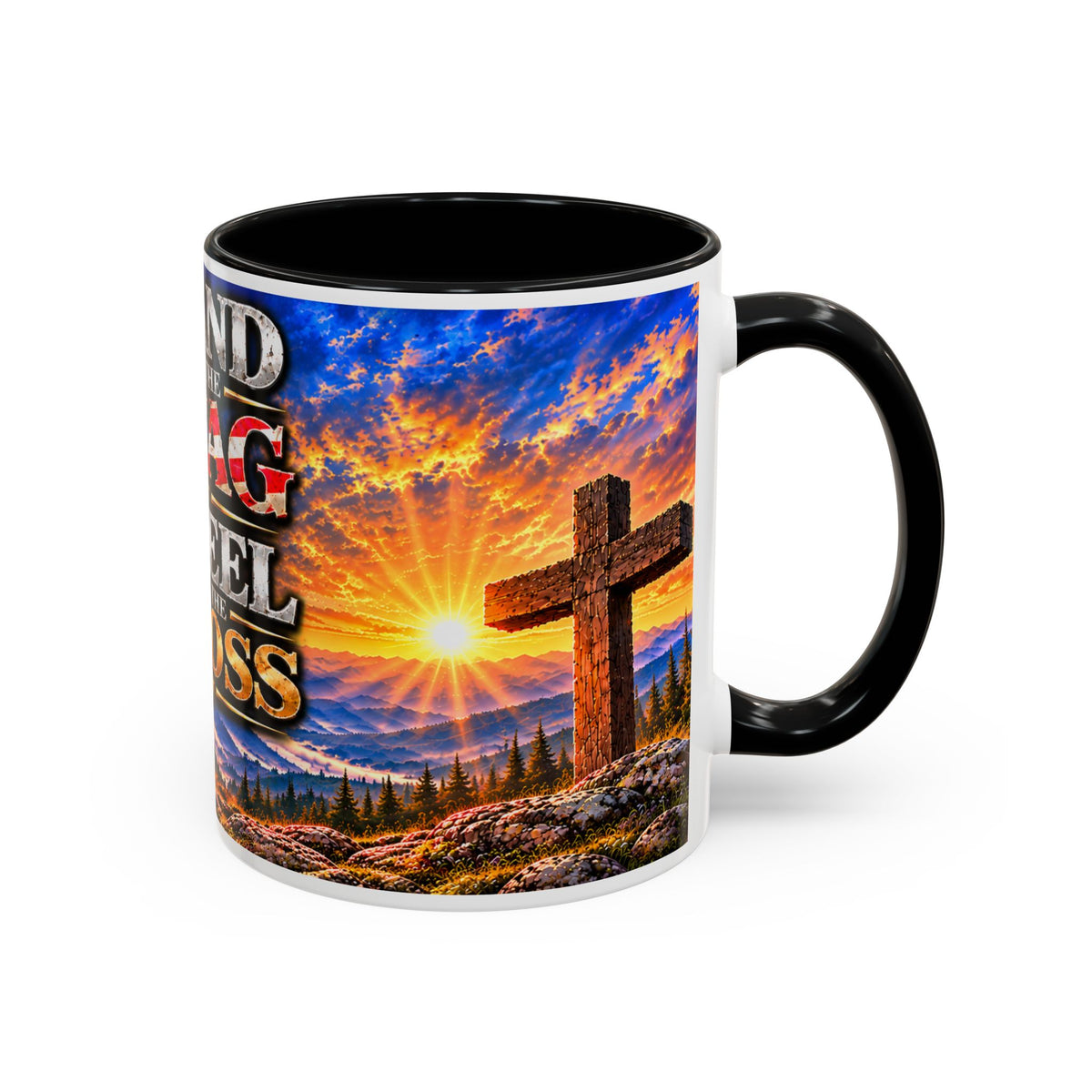 Stand for the Flag, Kneel for the Cross Coffee Mug